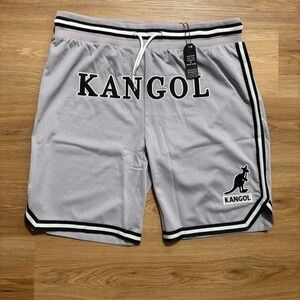 Kangol Mesh Shorts – Grey/Black – Size XL (New With Tags)